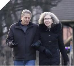 Fran and Warren walking.