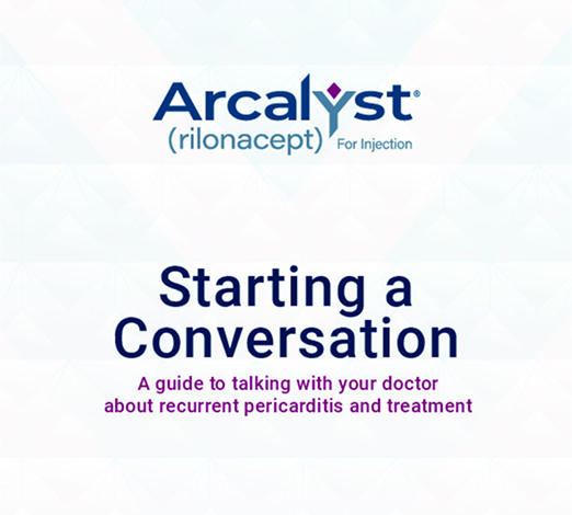 Starting a conversation with your doctor about recurrent pericarditis and treatment brochure.