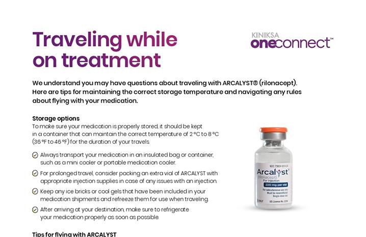 Traveling while on treatment medication guide.
